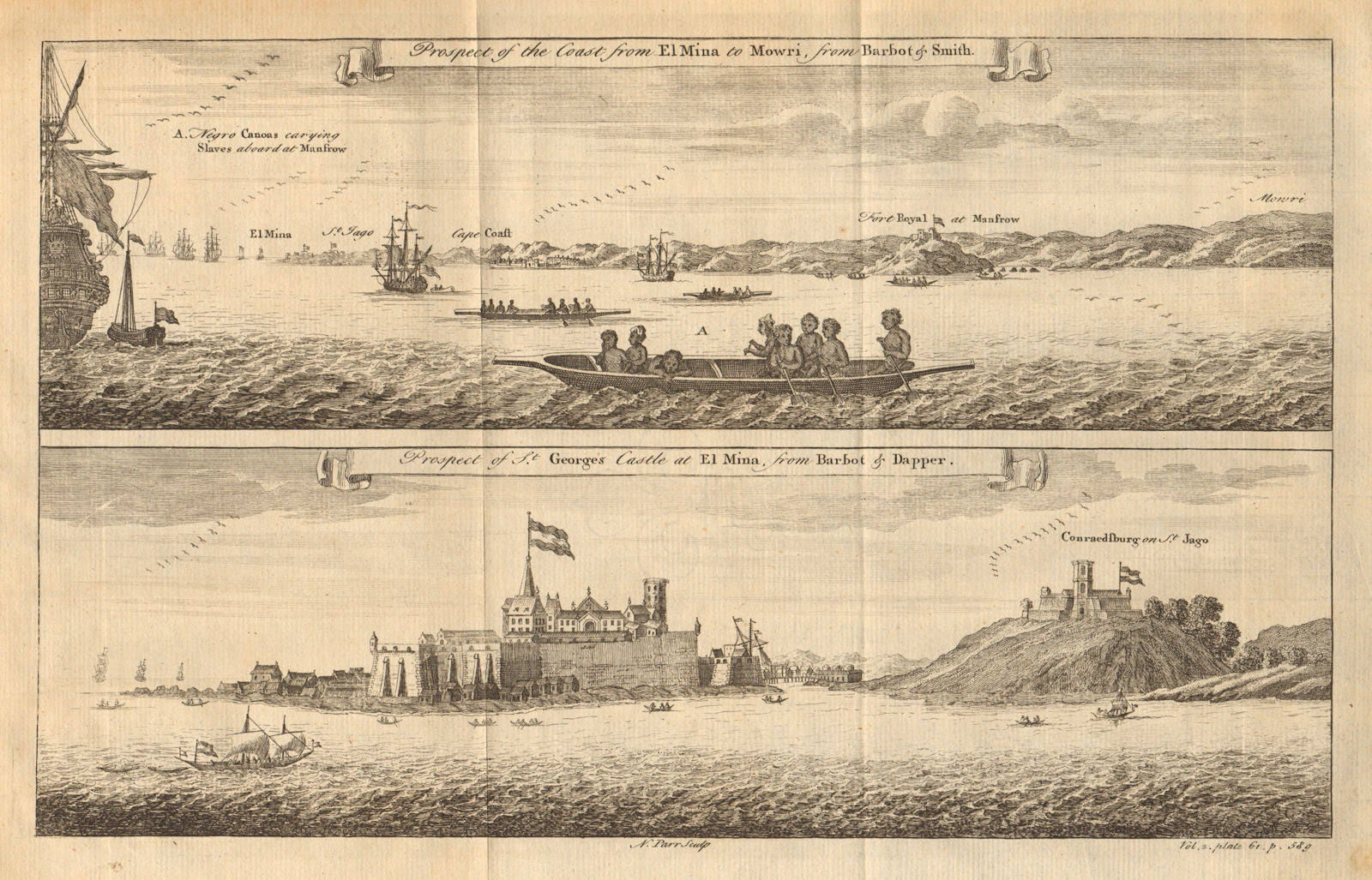 Ghana Cape Coast Moree. Elmina Castle. São Jorge da Mina. St. George/Mine 1745